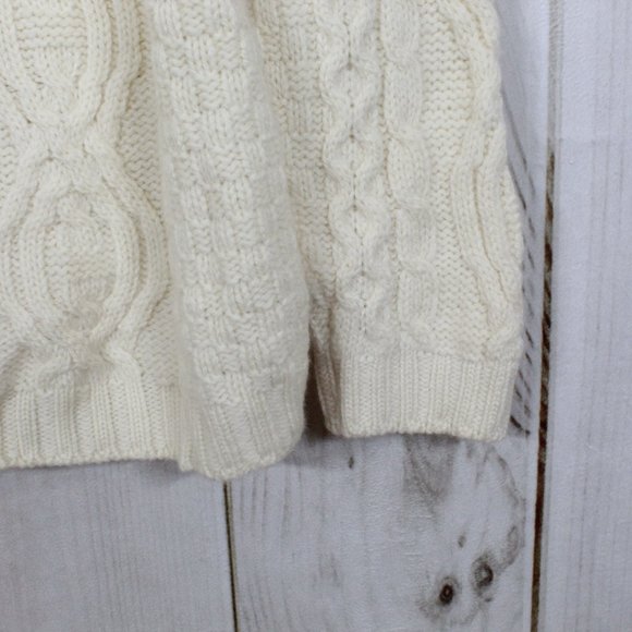 ARAN CRAFTS Merino Wool Full Zip Knit Sweater Sz L - Picture 8 of 12